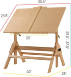 Solid Wood Drafting Table 35.5" X 23.5" Artist