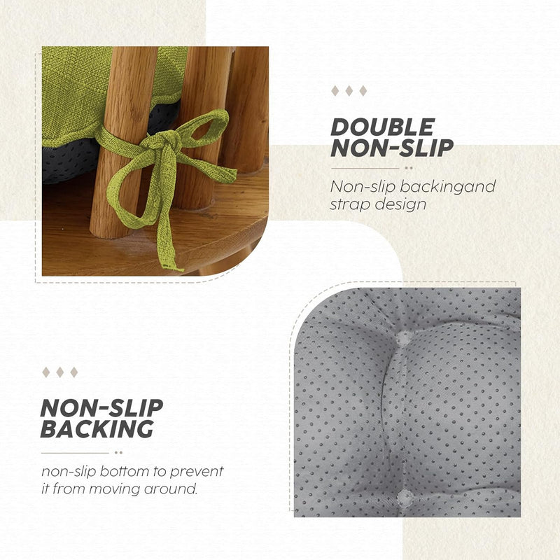 Memory Foam Dining Chair Cushions Attachable (Set of 6)
