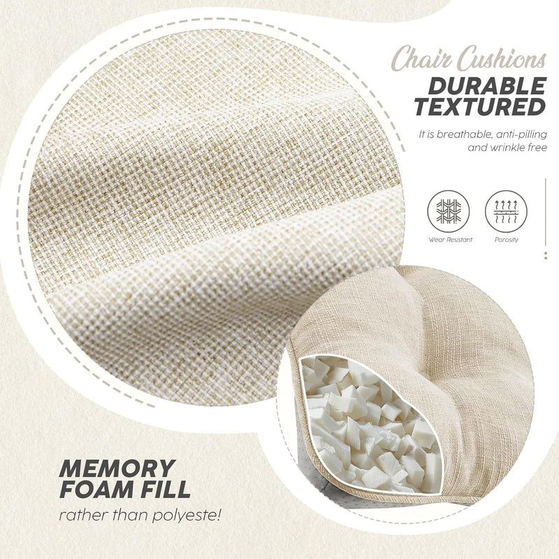 Memory Foam Dining Chair Cushions Attachable (Set of 6)