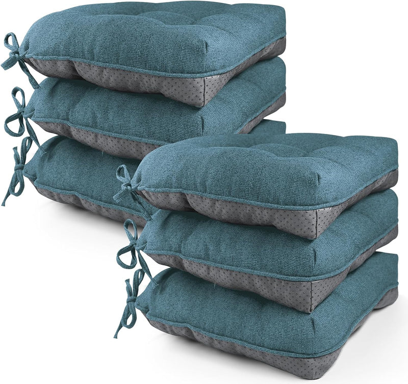 Memory Foam Dining Chair Cushions Attachable (Set of 6)