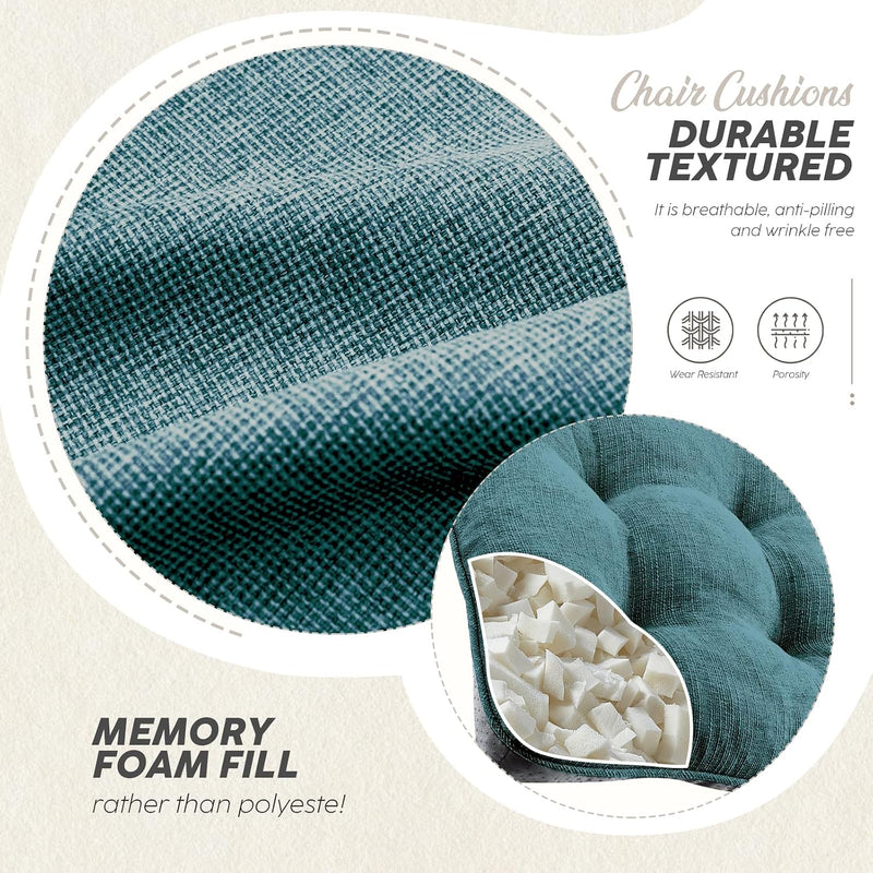 Memory Foam Dining Chair Cushions Attachable (Set of 6)