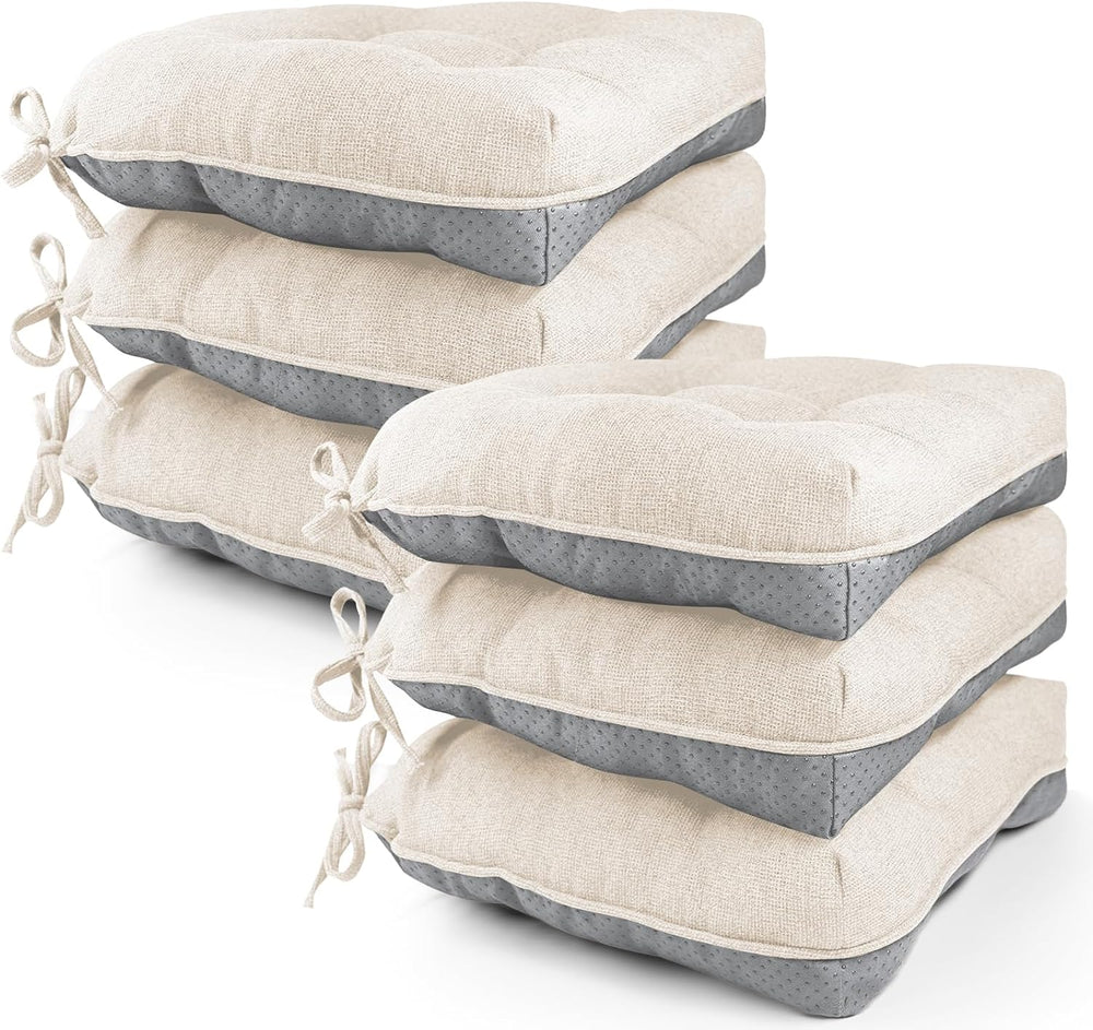 Memory Foam Dining Chair Cushions Attachable (Set of 6)