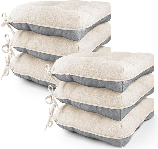 Memory Foam Dining Chair Cushions Attachable (Set of 6)