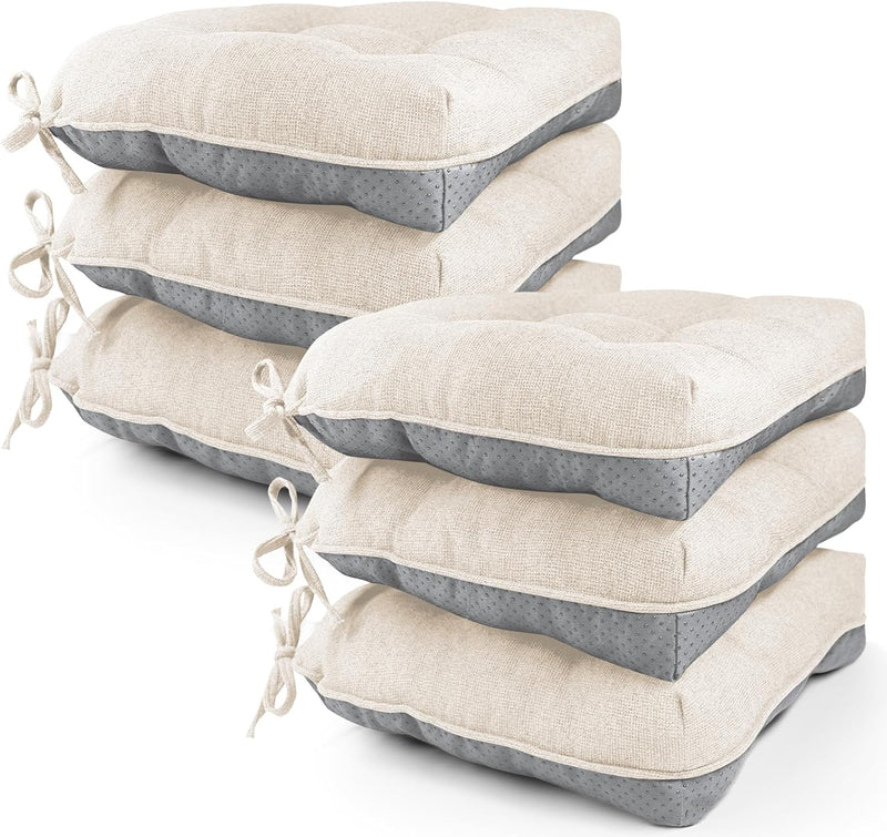 Memory Foam Dining Chair Cushions Attachable (Set of 6)