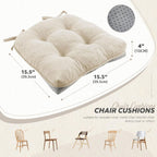 Memory Foam Dining Chair Cushions Attachable (Set of 6)