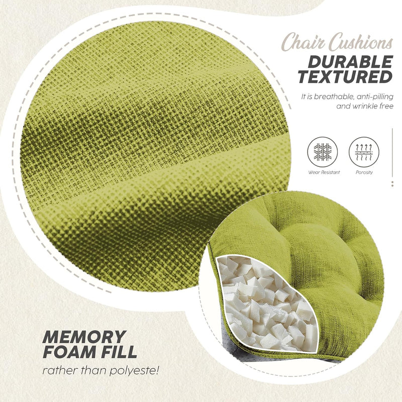 Memory Foam Dining Chair Cushions Attachable (Set of 6)
