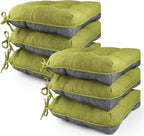 Memory Foam Dining Chair Cushions Attachable (Set of 6)