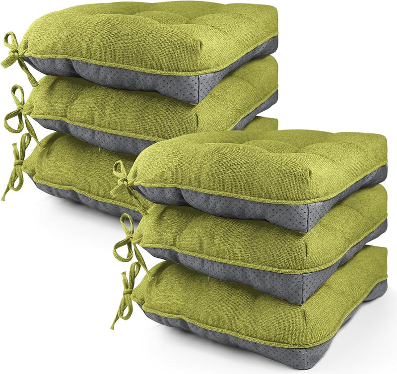 Memory Foam Dining Chair Cushions Attachable (Set of 6)