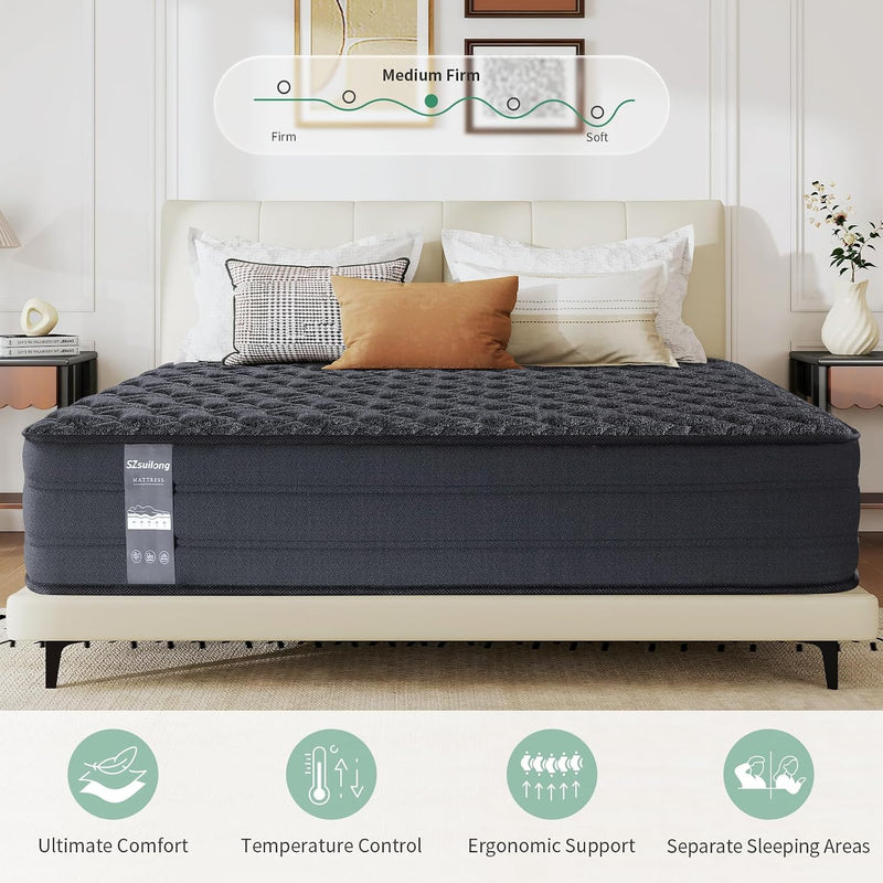 Memory Foam Hybrid Mattress Pocket Sprung Medium