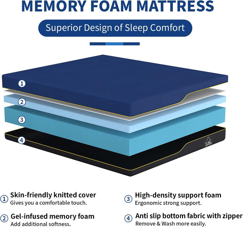 Memory Foam Mattress 8 Inch Medium for Pressure