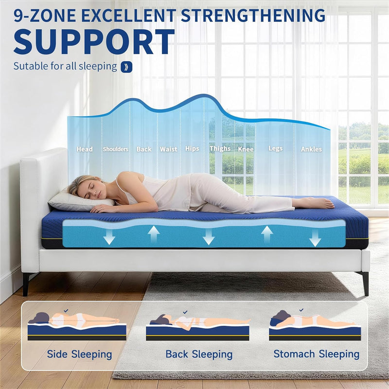 Memory Foam Mattress 8 Inch Medium for Pressure