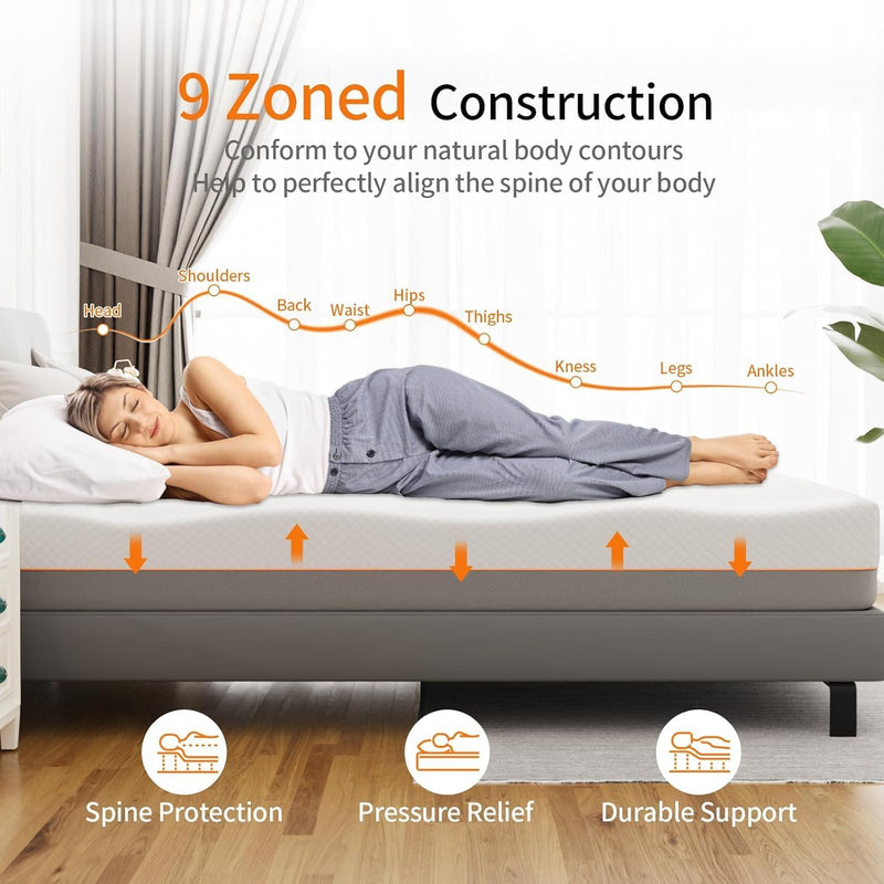 Memory Foam Mattress Medium Firm Soft Skin-Friendly Fabric