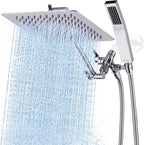 Metal 10" Dual Square Shower Head Combo Rain