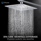 Metal 10" Dual Square Shower Head Combo Rain