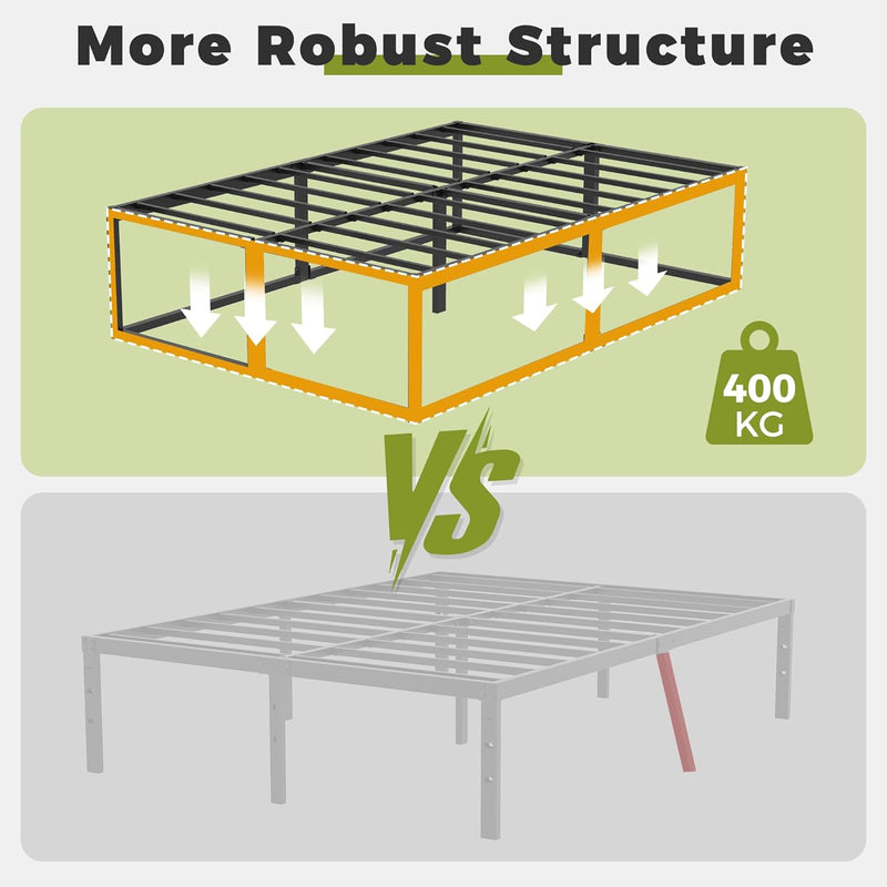 Bed Frame with Sturdy Slats Support
