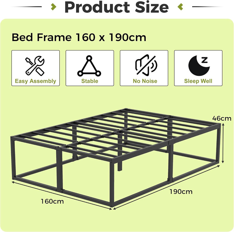 Bed Frame with Sturdy Slats Support