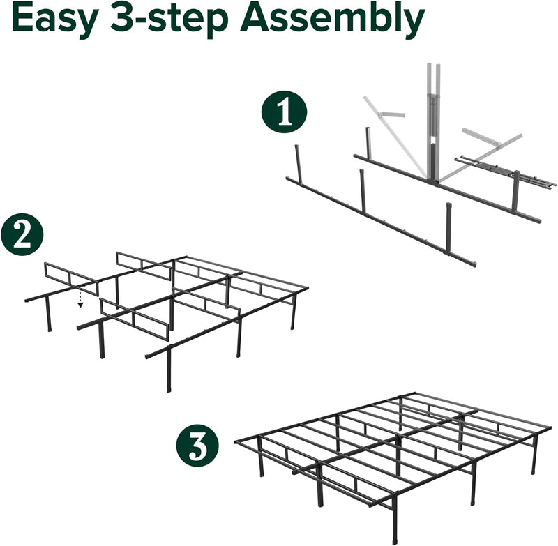 Metal Bed Frame – Steel Slat Support Underbed