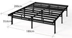Metal Bed Frame 4ft6 Steel Slat Support Underbed
