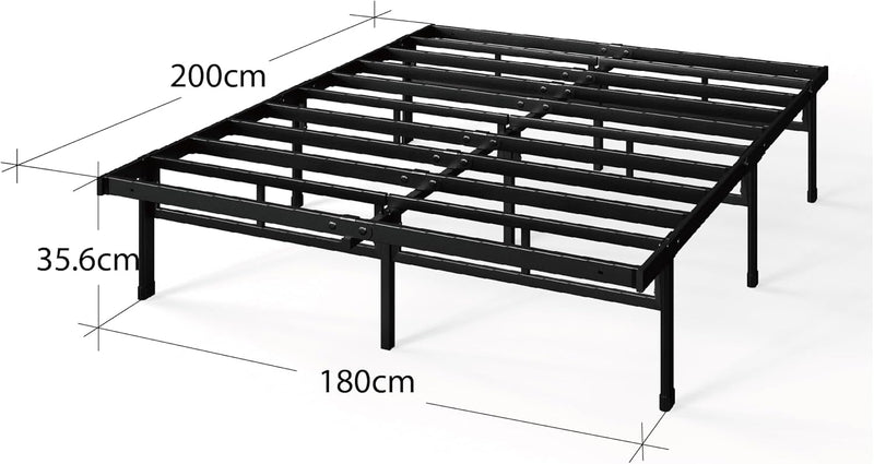 Metal Bed Frame – Steel Slat Support Underbed
