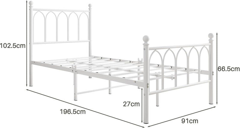 Metal Bed Frame with Headboard