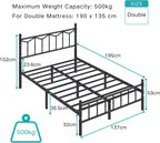 Metal Bed Frame Modern Style with Headboard