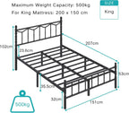 Metal Bed Frame Modern Style with Headboard