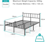 Metal Bed Frame Modern Style with Headboard