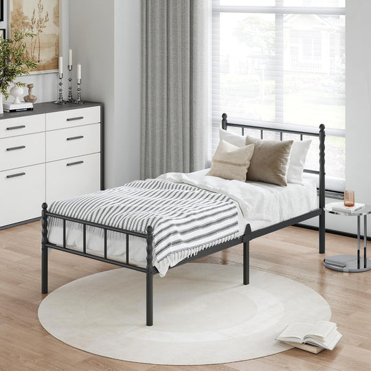 Metal Bed Frame Modern Style with Headboard
