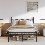 Metal Bed Frame Modern Style with Headboard