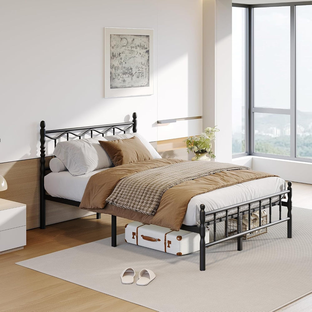 Metal Bed Frame Modern Style with Headboard