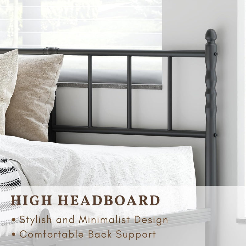 Metal Bed Frame Modern Style with Headboard