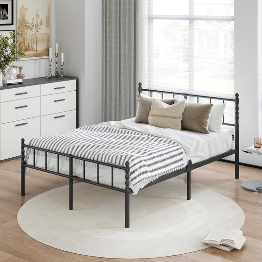 Metal Bed Frame Modern Style with Headboard