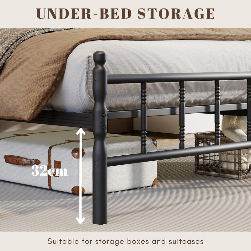 Metal Bed Frame Modern Style with Headboard