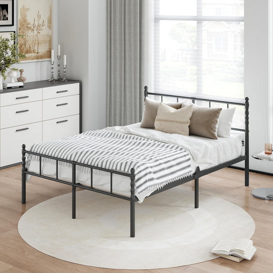 Metal Bed Frame Modern Style with Headboard