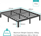 Metal Bed Frame Platform Frames with Underbed Storage