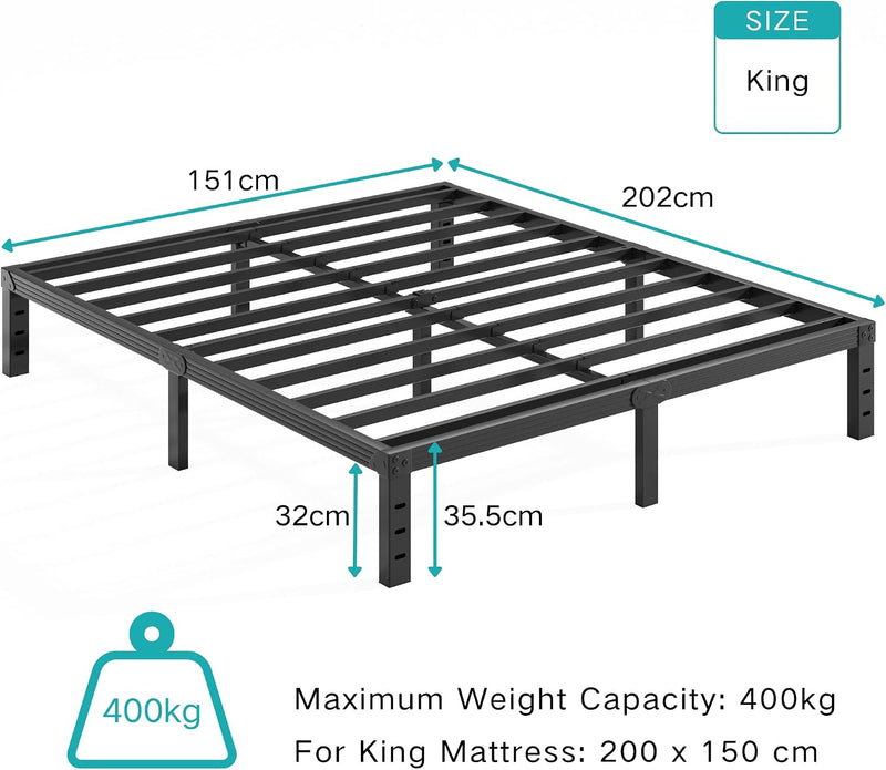 Metal Bed Frame Platform Frames with Underbed Storage
