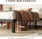 Metal Bed Frame Platform Frames with Underbed Storage