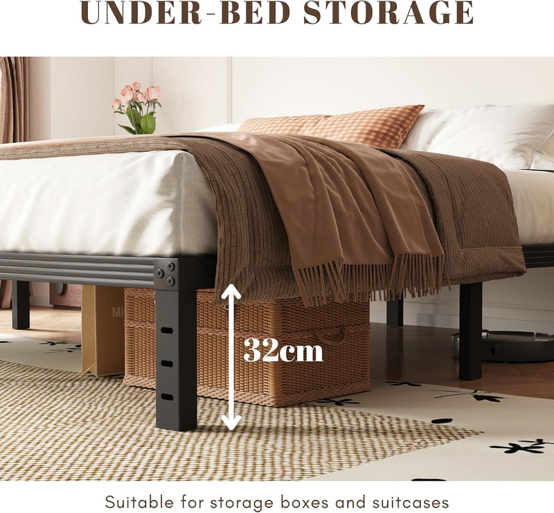 Metal Bed Frame Platform Frames with Underbed Storage