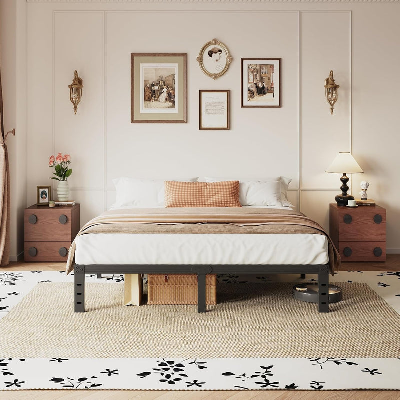 Metal Bed Frame Platform Frames with Underbed Storage