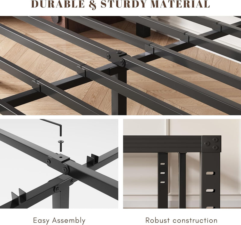 Metal Bed Frame Platform Frames with Underbed Storage