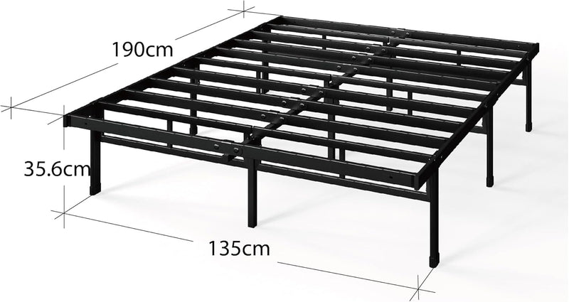 Metal Bed Frame – Steel Slat Support Underbed
