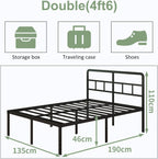 Metal Bed Frame with Curved Headboard 3FT