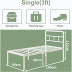 Metal Bed Frame with Curved Headboard 3FT