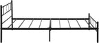 Metal Bed Frame with Decorative Headboard