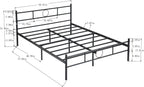 Metal Bed Frame with Decorative Headboard