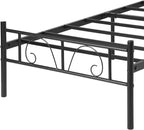Metal Bed Frame with Decorative Headboard