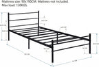 Metal Bed Frame with Decorative Headboard