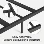Metal Bed Frame with Decorative Headboard
