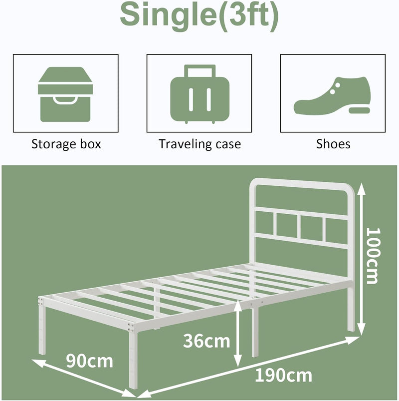 Metal Bed Frame with Headboard