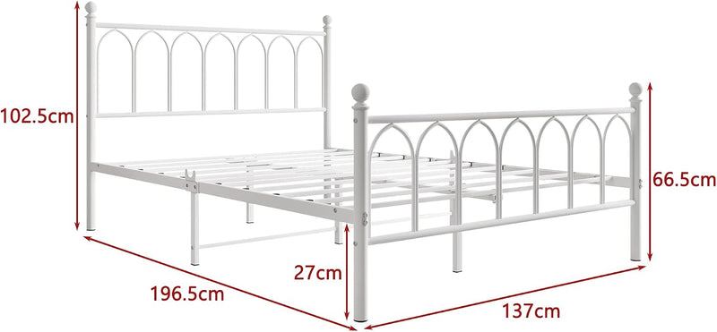 Metal Bed Frame with Headboard